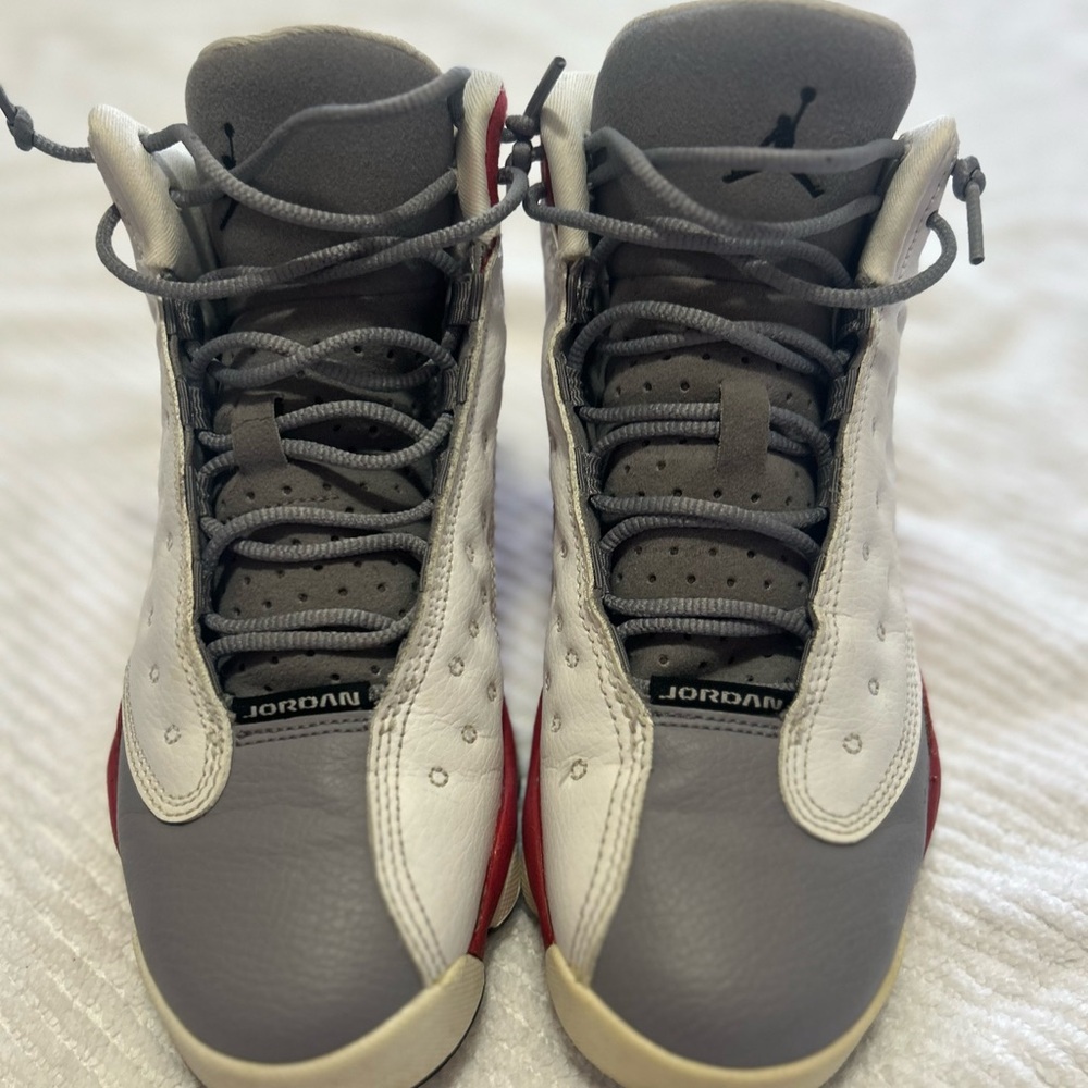 Jordan Kids' White, Gray, and Red Sneakers